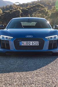 Preview wallpaper audi, r8, v10, blue, front view