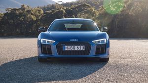 Preview wallpaper audi, r8, v10, blue, front view