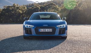 Preview wallpaper audi, r8, v10, blue, front view