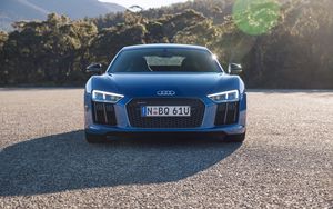 Preview wallpaper audi, r8, v10, blue, front view