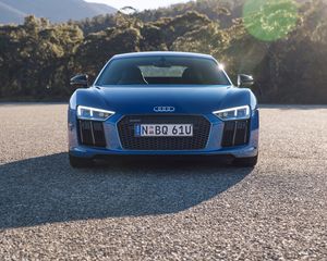 Preview wallpaper audi, r8, v10, blue, front view