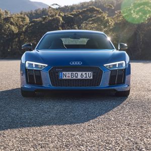 Preview wallpaper audi, r8, v10, blue, front view