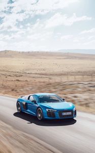 Preview wallpaper audi, r8, v10, movement, road