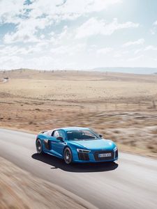 Preview wallpaper audi, r8, v10, movement, road