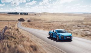 Preview wallpaper audi, r8, v10, movement, road