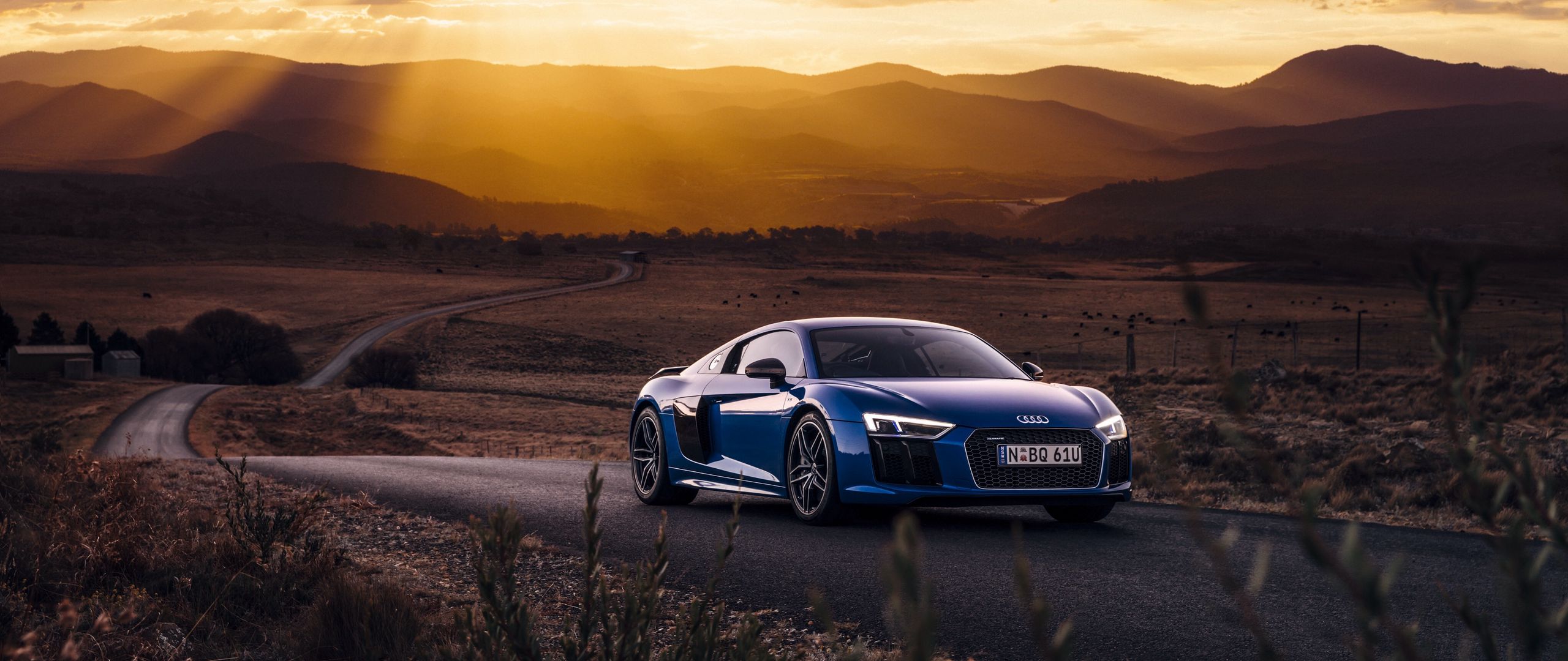 Download Wallpaper 2560x1080 Audi R8 V10 Side View Road Dual Wide 1080p Hd Background