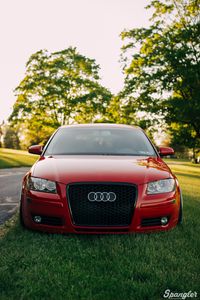 Preview wallpaper audi, red, front bumper