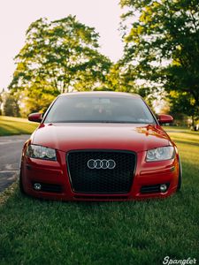 Preview wallpaper audi, red, front bumper