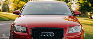 Preview wallpaper audi, red, front bumper