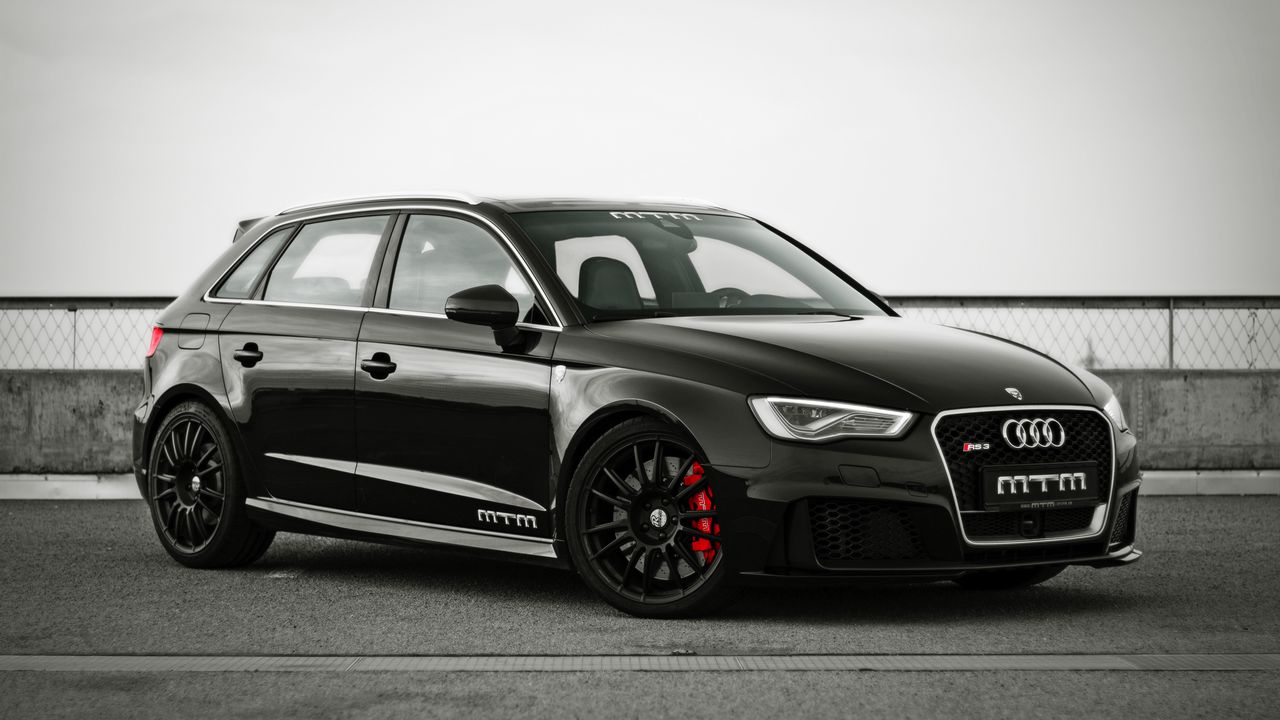 Wallpaper audi, rs3, mtm, side view, black