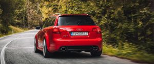 Preview wallpaper audi rs4 audi, car, rear view, traffic, road