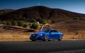 Preview wallpaper audi, rs5, blue, side view