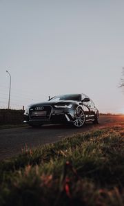 Preview wallpaper audi rs6, audi, car, black, road