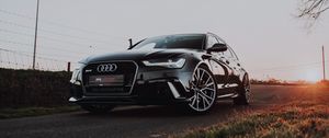 Preview wallpaper audi rs6, audi, car, black, road