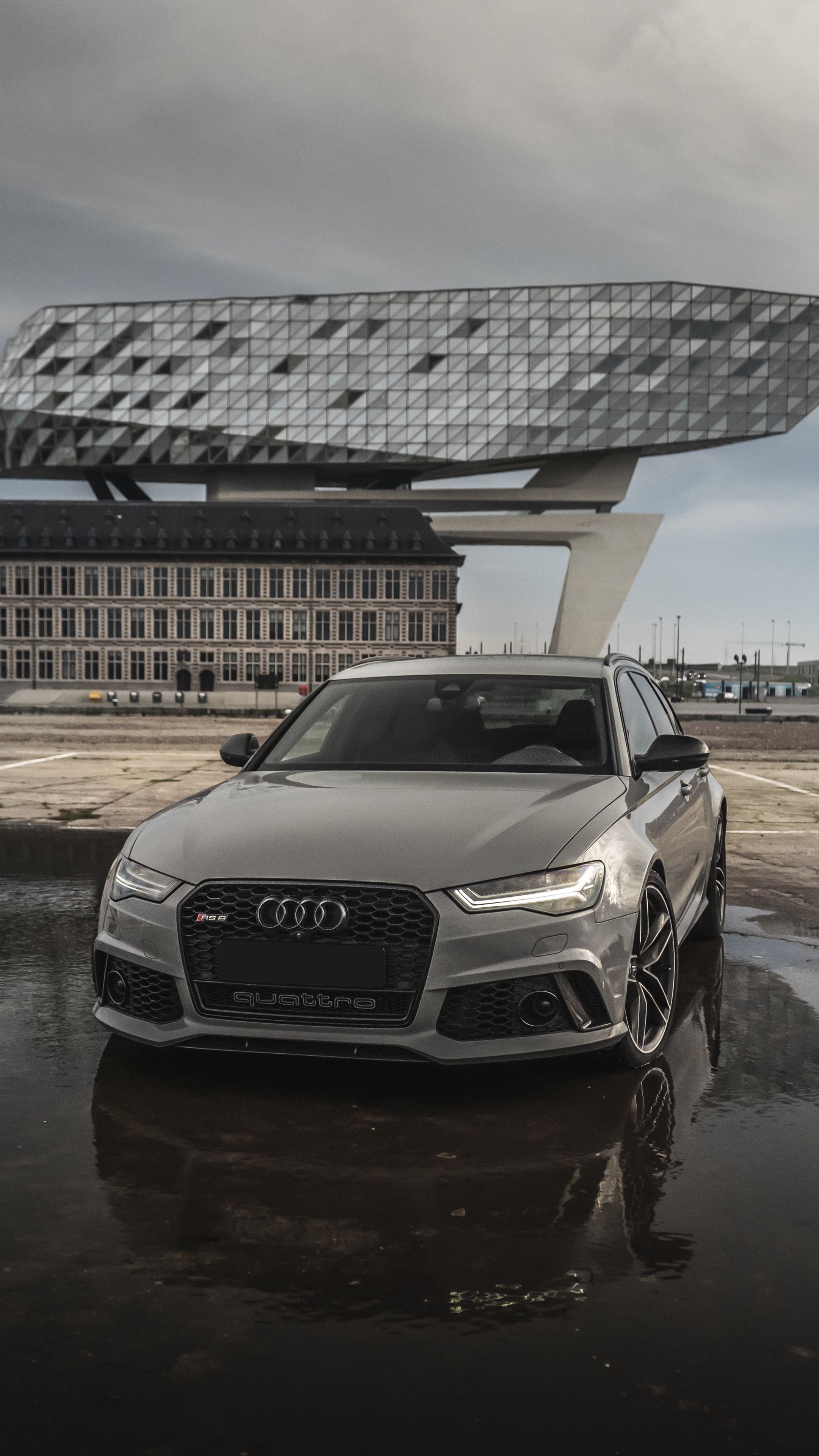 Download wallpaper 2160x3840 audi rs6, audi, car, gray, front view ...