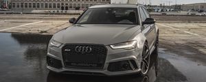 Preview wallpaper audi rs6, audi, car, gray, front view