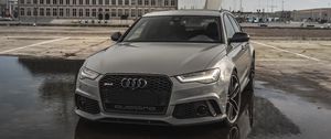 Preview wallpaper audi rs6, audi, car, gray, front view