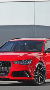 Preview wallpaper audi, rs6, red, side view