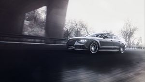 Preview wallpaper audi rs7, audi, car, gray, road, speed