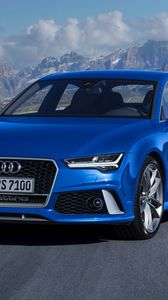 Preview wallpaper audi, rs7, blue, front view