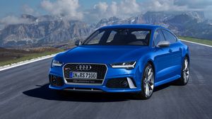 Preview wallpaper audi, rs7, blue, front view