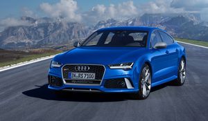 Preview wallpaper audi, rs7, blue, front view