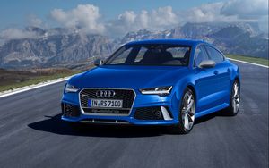 Preview wallpaper audi, rs7, blue, front view