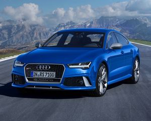 Preview wallpaper audi, rs7, blue, front view