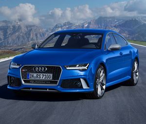 Preview wallpaper audi, rs7, blue, front view