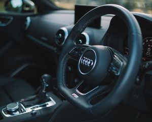 Preview wallpaper audi s3, audi, car, steering wheel, interior