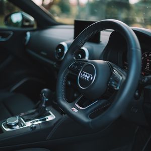 Preview wallpaper audi s3, audi, car, steering wheel, interior