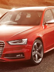 Preview wallpaper audi, s4, avant, red, side view