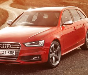 Preview wallpaper audi, s4, avant, red, side view