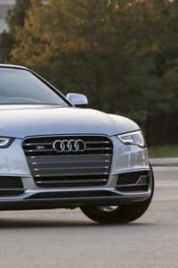 Preview wallpaper audi, s5, convertible, gray, front view