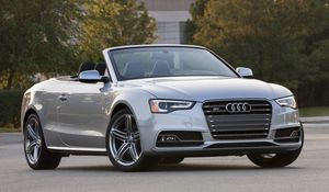 Preview wallpaper audi, s5, convertible, gray, front view