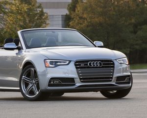 Preview wallpaper audi, s5, convertible, gray, front view