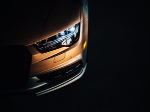 Preview wallpaper audi s6, audi, headlight, dark