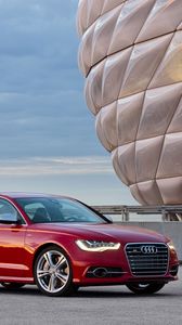 Preview wallpaper audi s6, auto, red, new, 2014