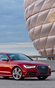 Preview wallpaper audi s6, auto, red, new, 2014