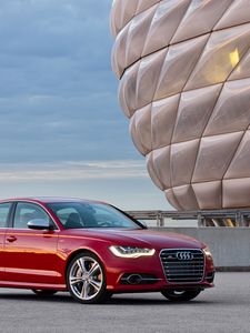 Preview wallpaper audi s6, auto, red, new, 2014