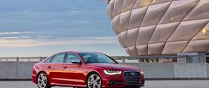 Preview wallpaper audi s6, auto, red, new, 2014