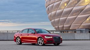 Preview wallpaper audi s6, auto, red, new, 2014