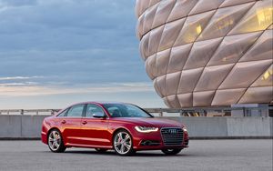 Preview wallpaper audi s6, auto, red, new, 2014