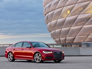 Preview wallpaper audi s6, auto, red, new, 2014