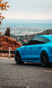 Preview wallpaper audi s7, audi, car, sports car, blue, road