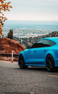 Preview wallpaper audi s7, audi, car, sports car, blue, road