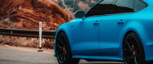 Preview wallpaper audi s7, audi, car, sports car, blue, road