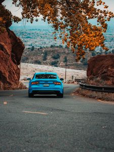 Preview wallpaper audi s7, audi, car, blue, road