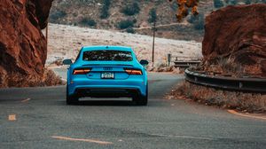 Preview wallpaper audi s7, audi, car, blue, road