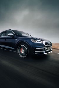 Preview wallpaper audi sq5, audi, road, movement, speed